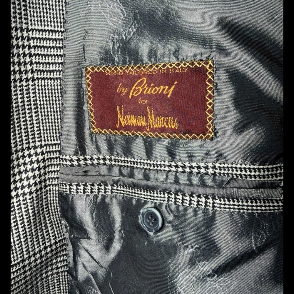 BRIONI NOMENTANO PURE ESCORIAL WOOL FLANNEL GLEN PLAID SPORT COAT 44 - Picture 6 of 10